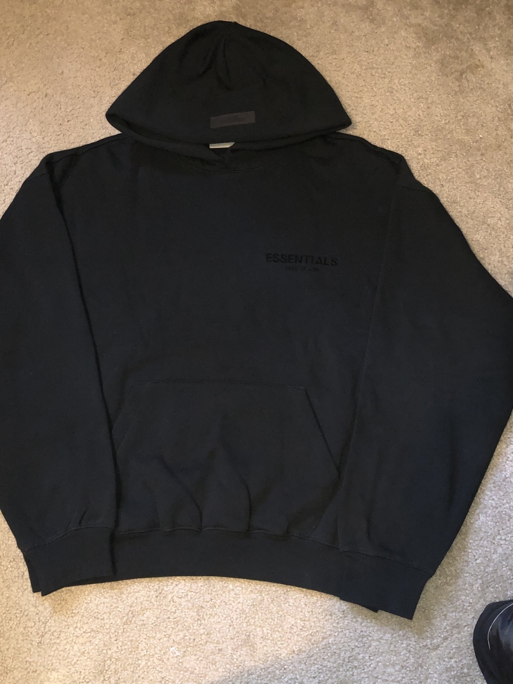 ESSENTIALS Men’s Black Hoodie Sweatshirt